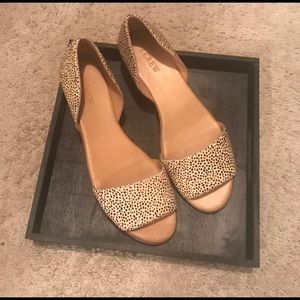 J crew Morgan calfhair peep for flats